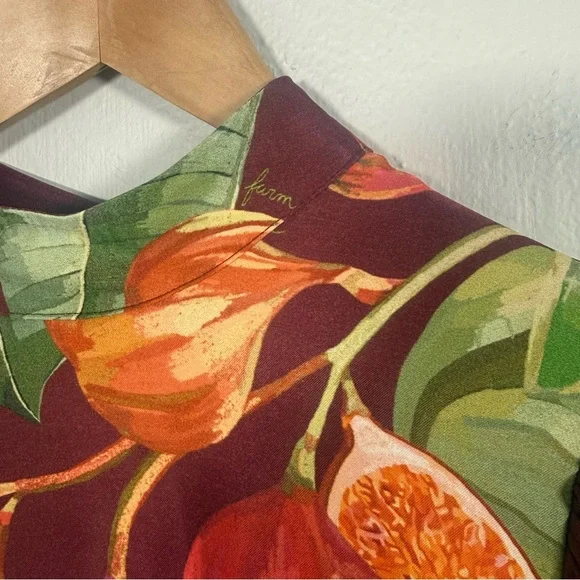 🍇 Farm Rio for Anthropologie Wine Fig Print Long Sleeve Dress | NWT | M - Picture 5 of 11